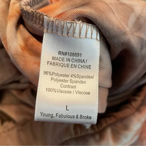 Young Fabulous & Broke Tie Dye Orange Velvet Jumpsuit - Picture 6 of 9